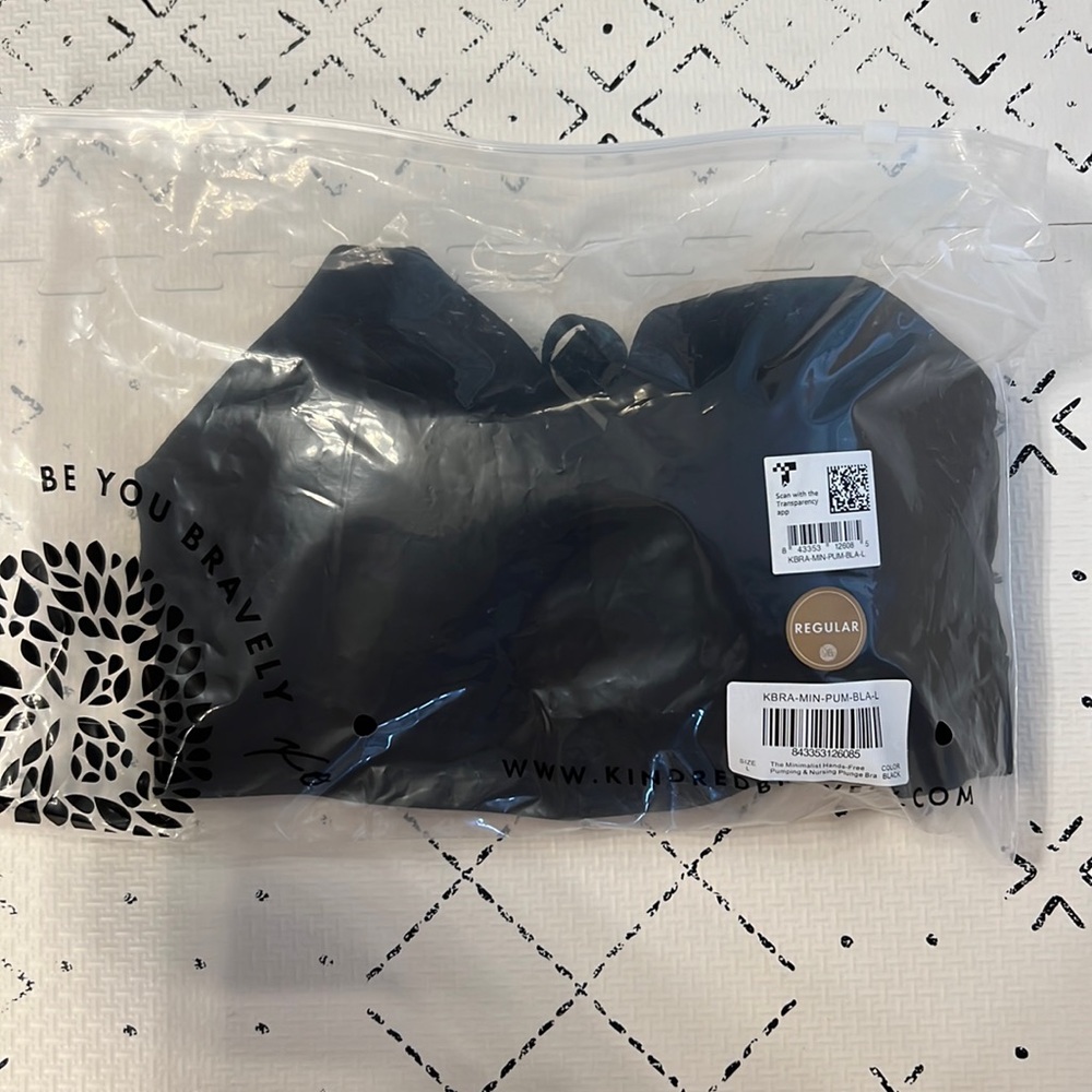 Kindred bravely minimalist hands free pumping bra black size L.